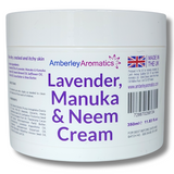 Lavender, Manuka & Neem Cream - Suitable for Sensitive Skin. Antibacterial, for Itchy, Sore & Dry  Cracked Skin