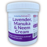 Lavender, Manuka & Neem Cream - Suitable for Sensitive Skin. Antibacterial, for Itchy, Sore & Dry  Cracked Skin