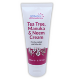 Tea Tree, Manuka & Neem Cream - Suitable for Sensitive Skin. Antibacterial, for Itchy, Sore & Dry  Cracked Skin