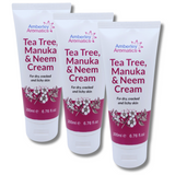 Tea Tree, Manuka & Neem Cream - Suitable for Sensitive Skin. Antibacterial, for Itchy, Sore & Dry  Cracked Skin