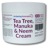 Tea Tree, Manuka & Neem Cream - Suitable for Sensitive Skin. Antibacterial, for Itchy, Sore & Dry  Cracked Skin